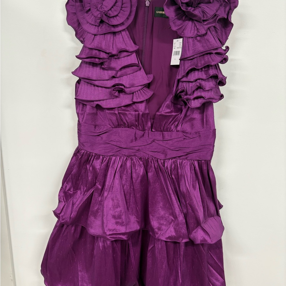 Purple Ruffled Mini Dress - Picture 5 of 5